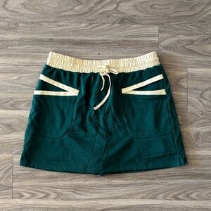 Green and Cream Women's Skort
